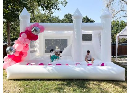 White Inflatable Wedding Bounce House for Elegant Ceremony & Party Events