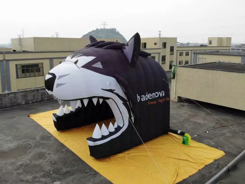 inflatable  tunnel  animal mascot head entry channel 