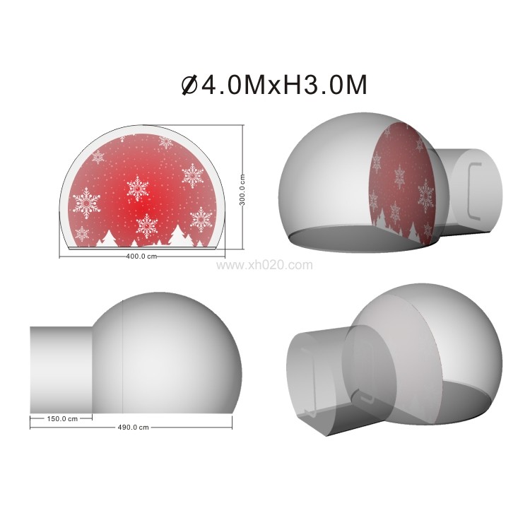 4m inflatable snow globe without inflatable tunnel