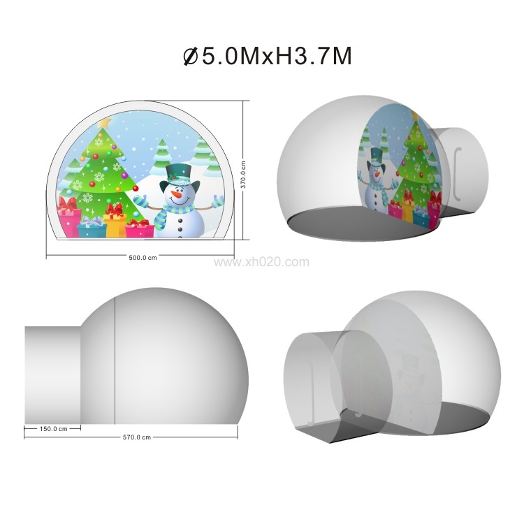 5m inflatable snow globe without inflatable tunnel