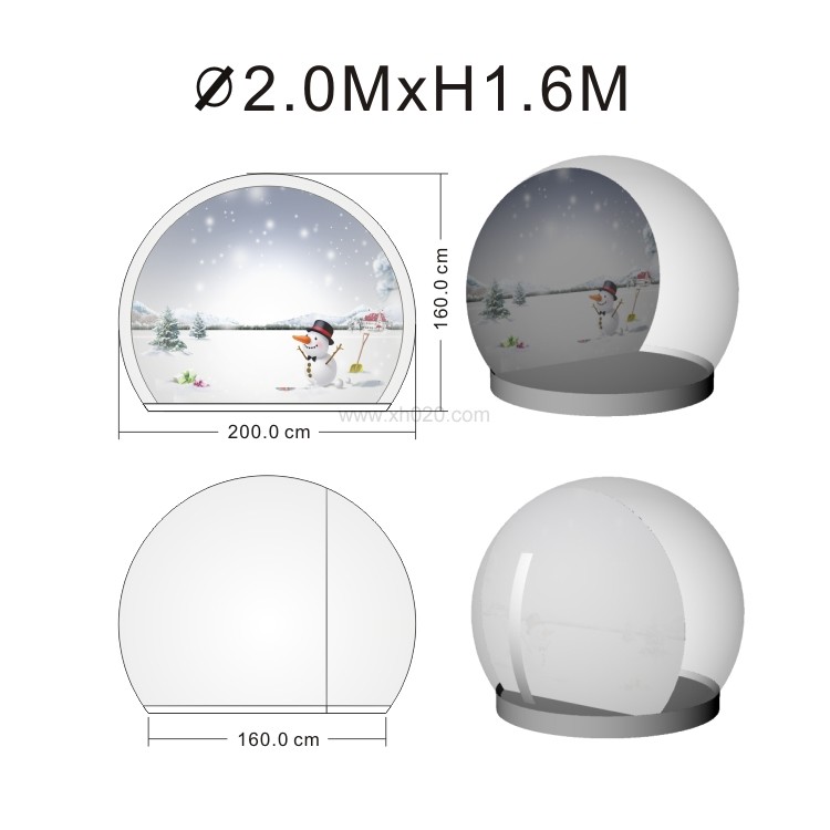 size of inflatable snow globe