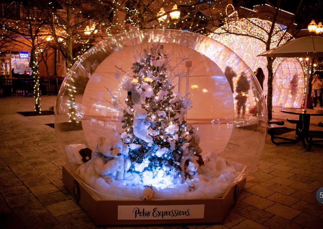 inflatable tower centre snow globe