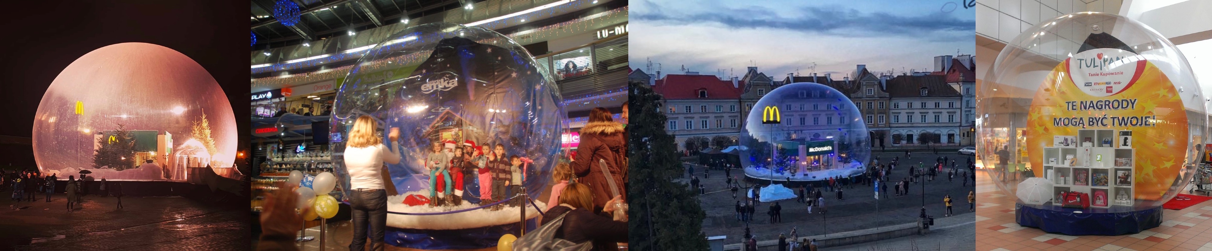 Inflatable snow globe