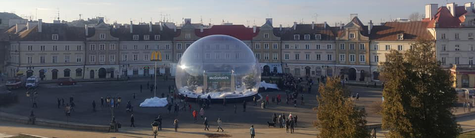Inflatable snow globe