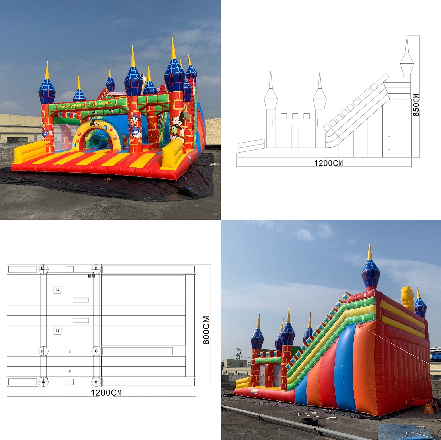 Mickey Mouse Clubhouse Commercial Inflatable castle slide