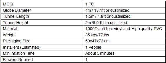 inflatable bubble tent house dome