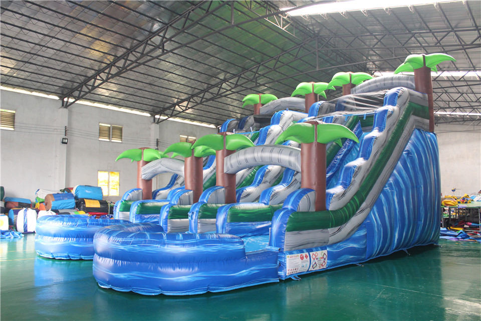 Inflatable Tree Dry Jungle double Slide for Sale