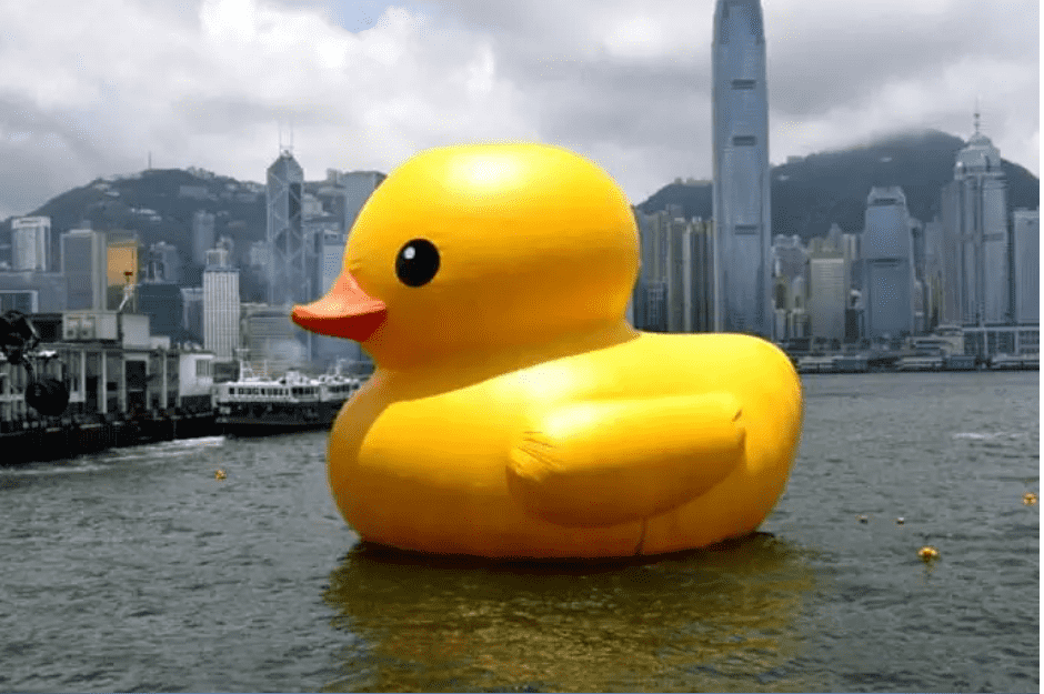 inflatable yellow duck 
