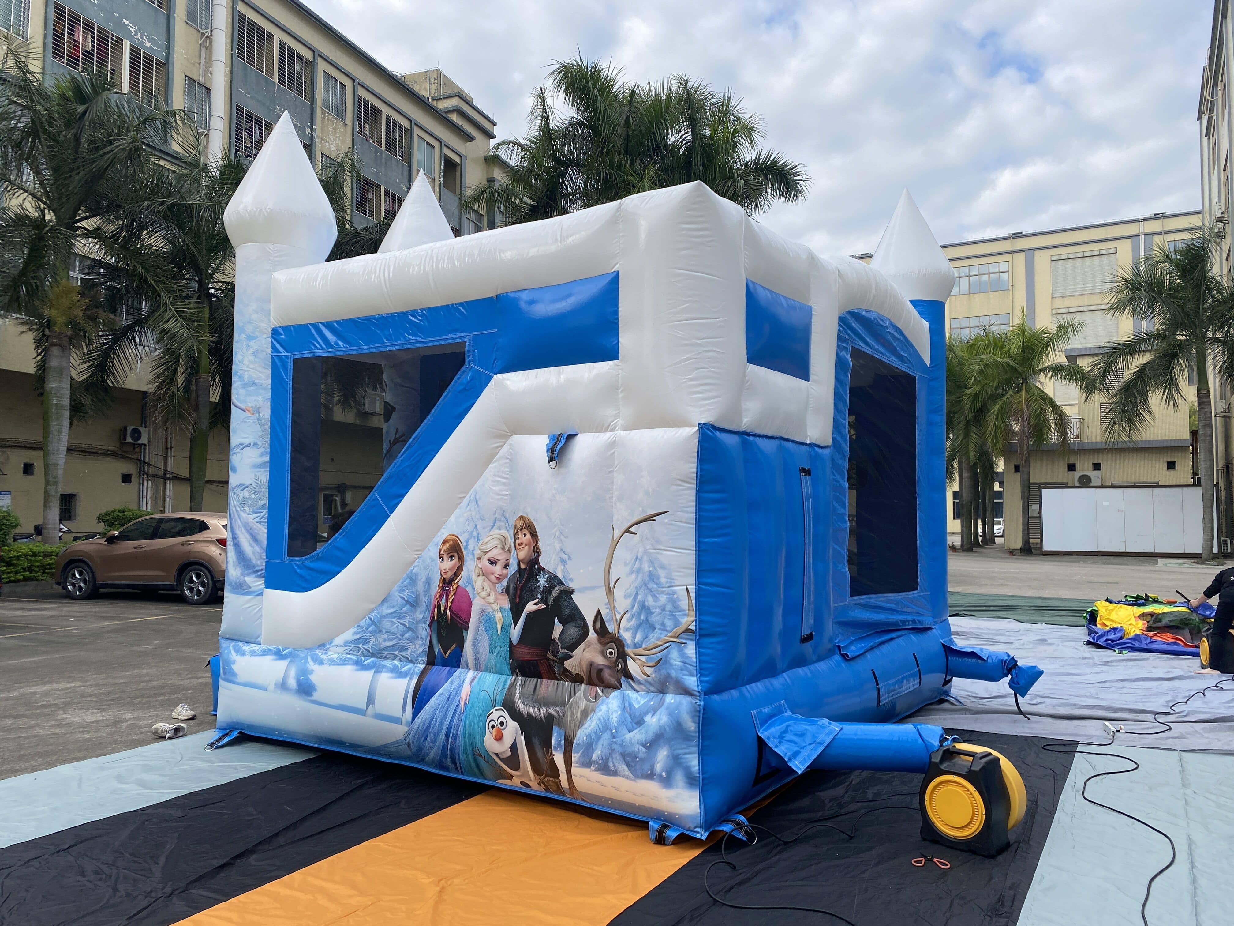 Frozen inflatable slide