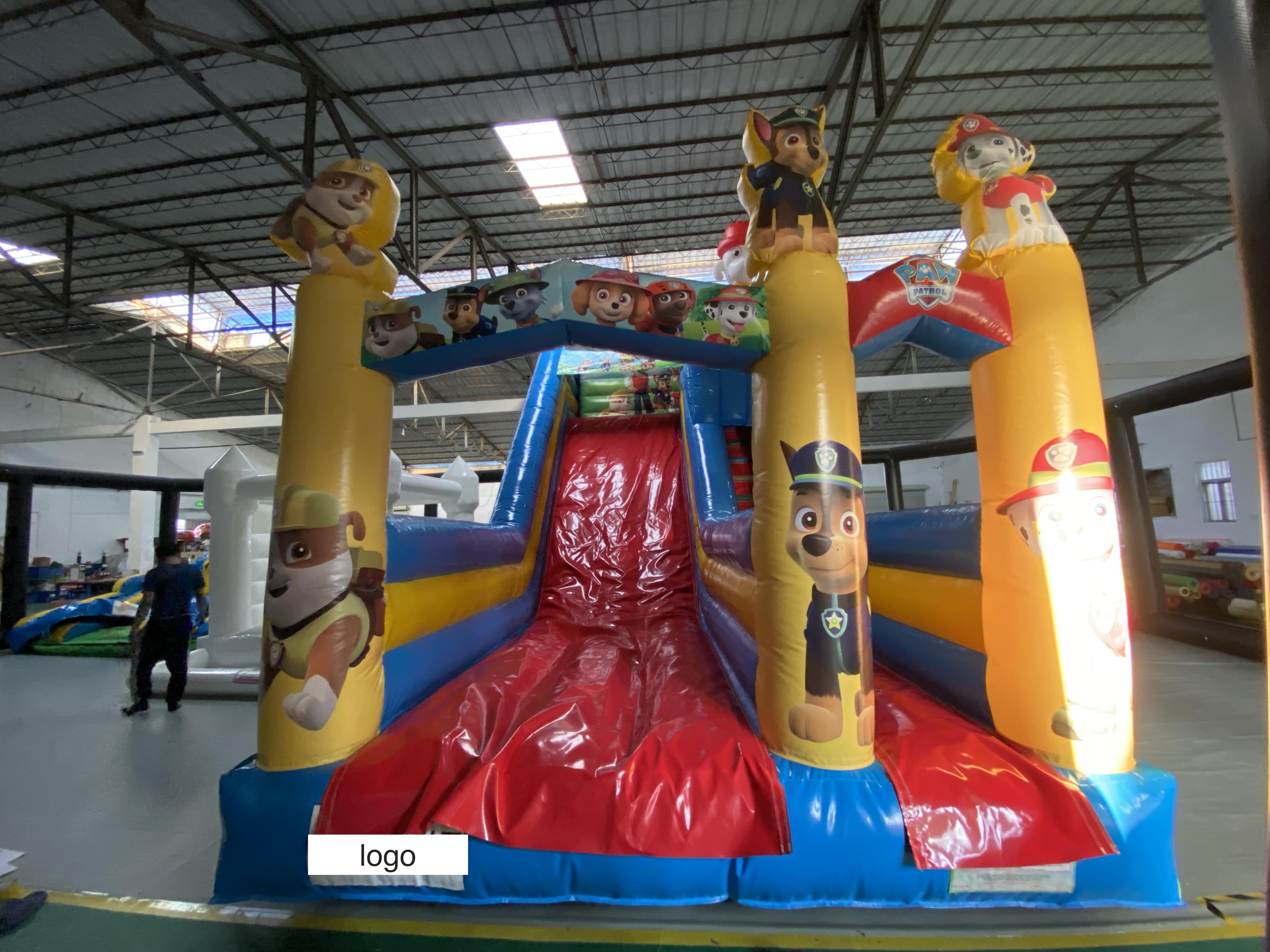 Dog themed inflatable slide