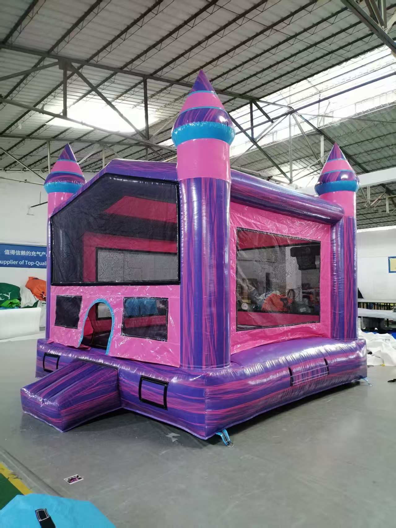 13' Purple and Pink Inflatable Bouncer Castle
