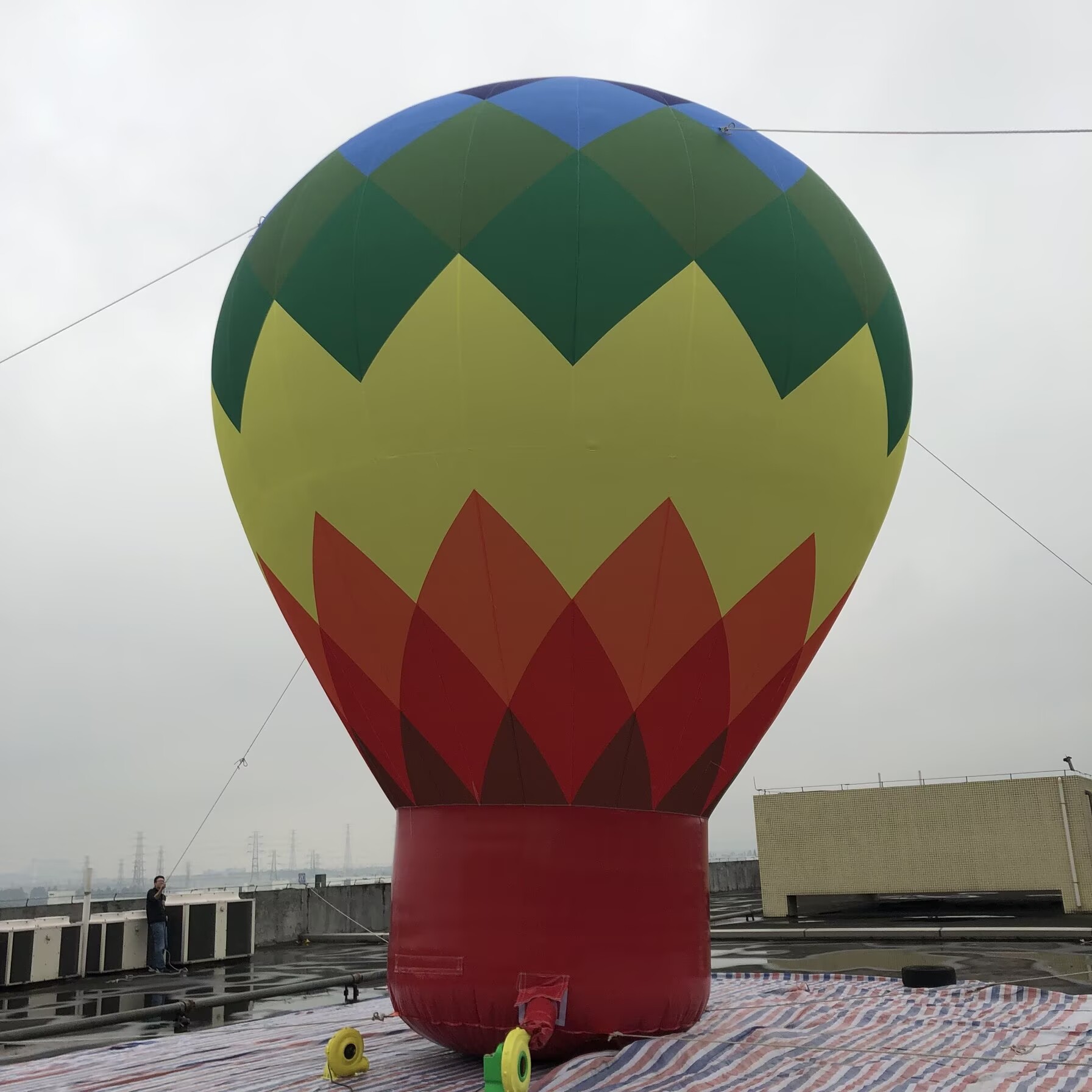 vibrant rooftop inflatable balloon