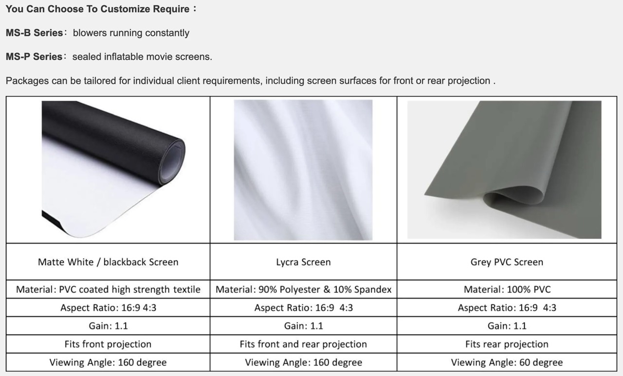 Inflatable Cinema Projection Screen