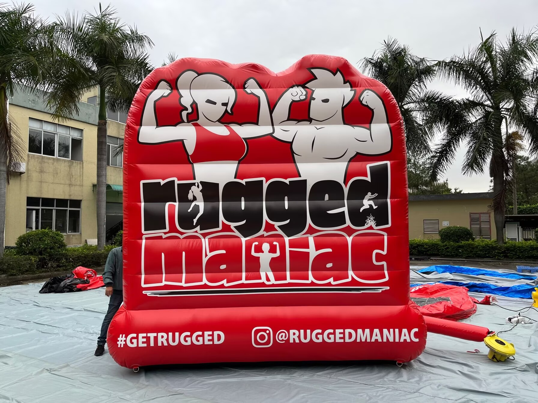 obstacle race inflatable advertising board