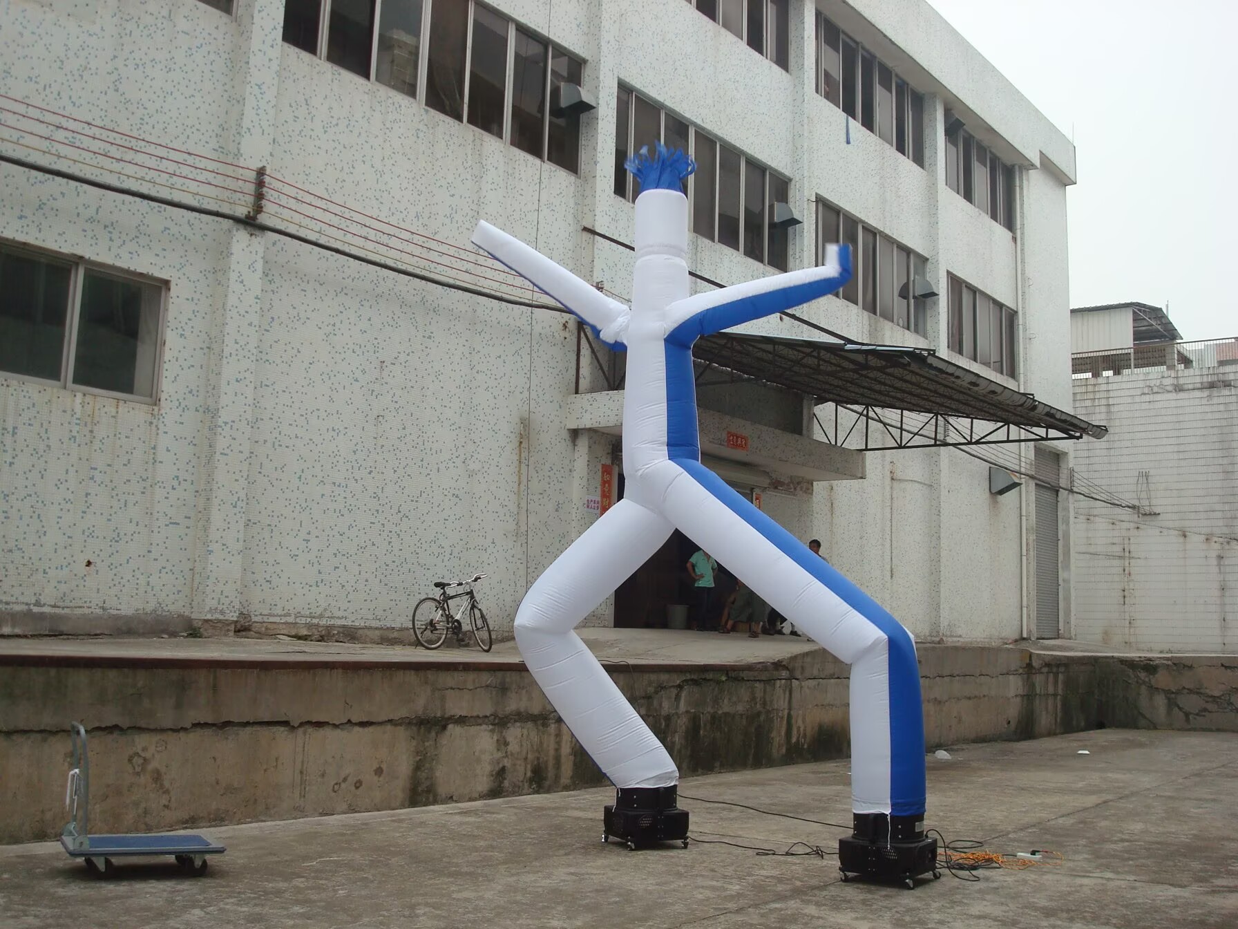 blue-white air dancer