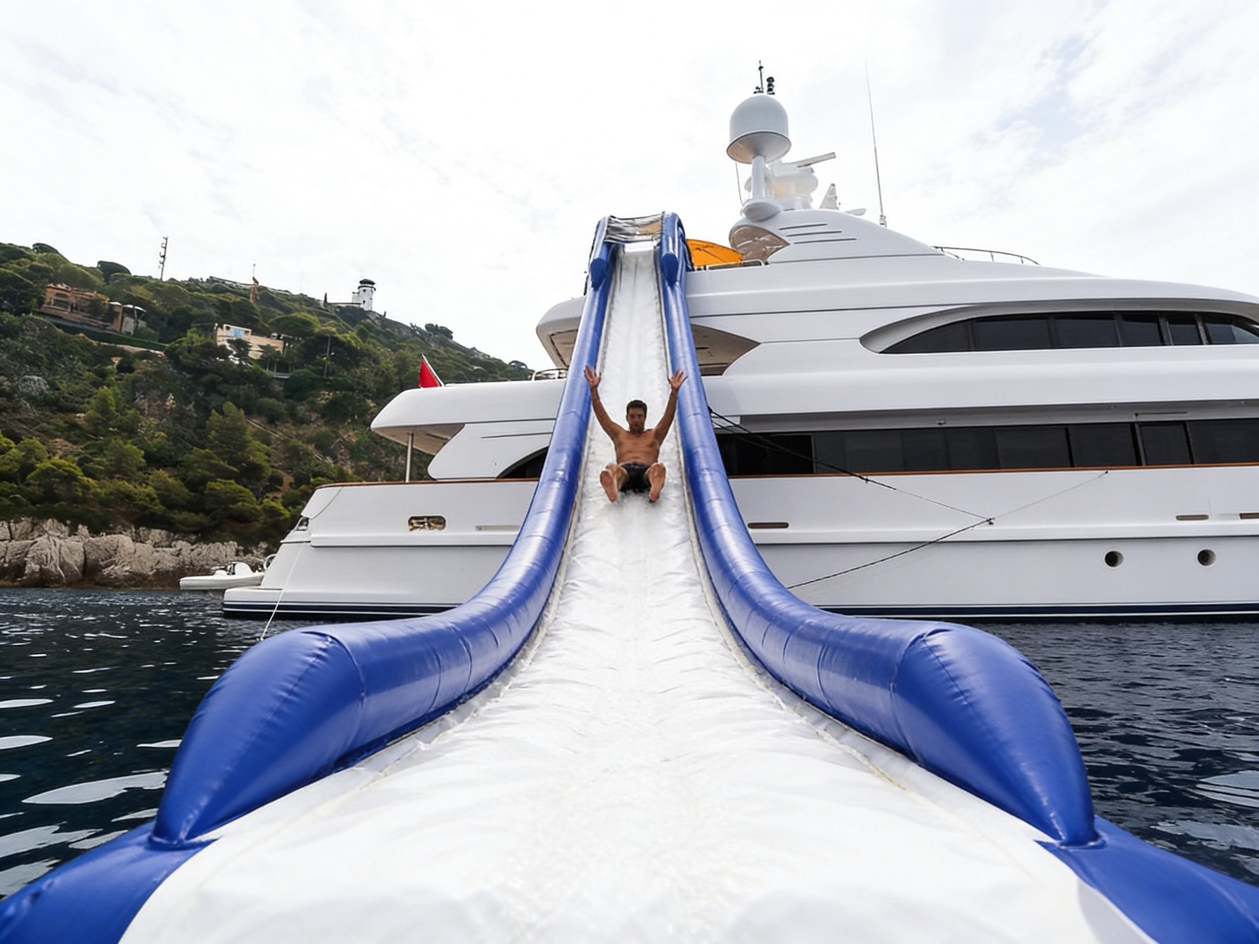 inflatable yacht slide