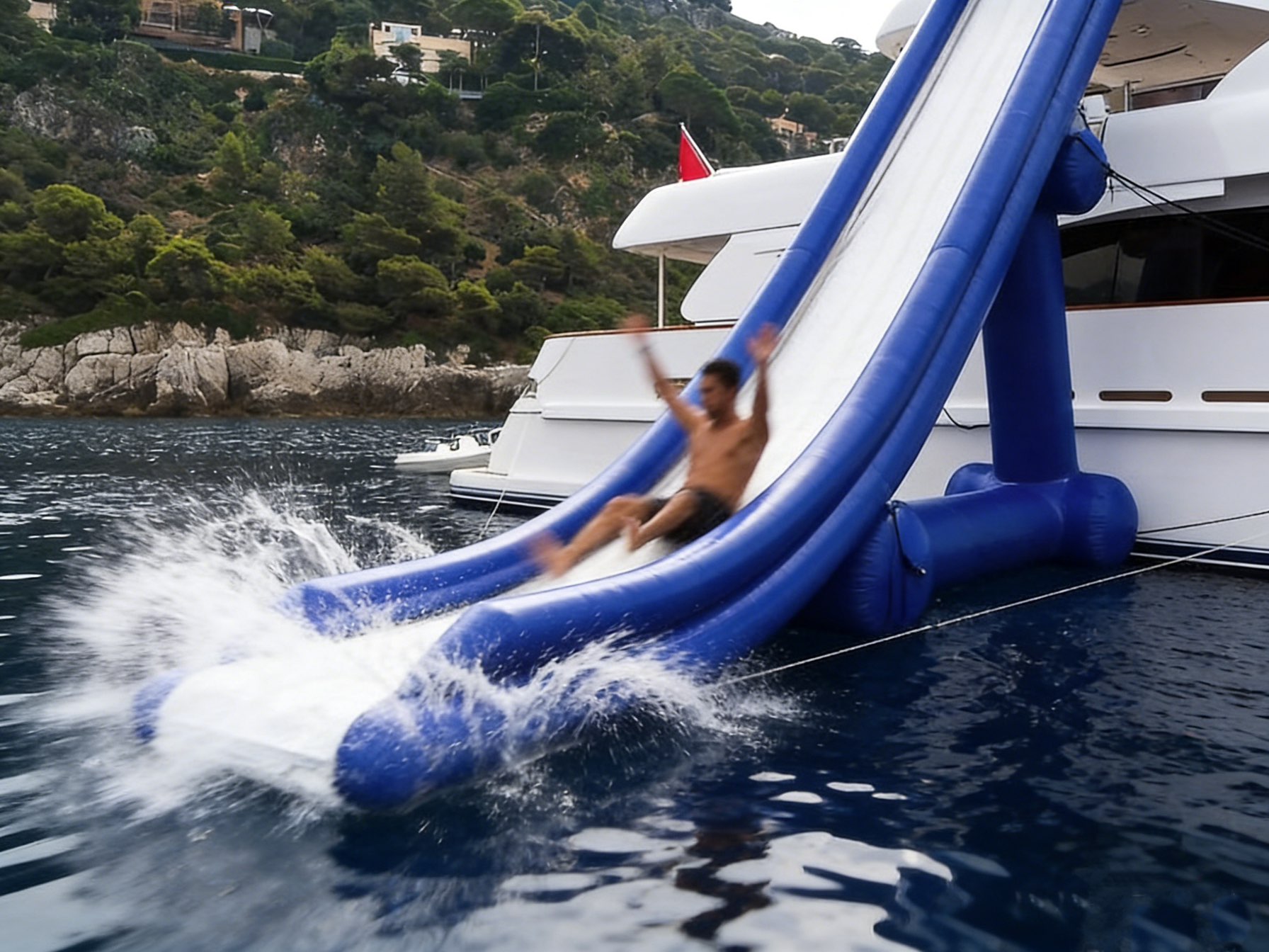 self-lifting water slide