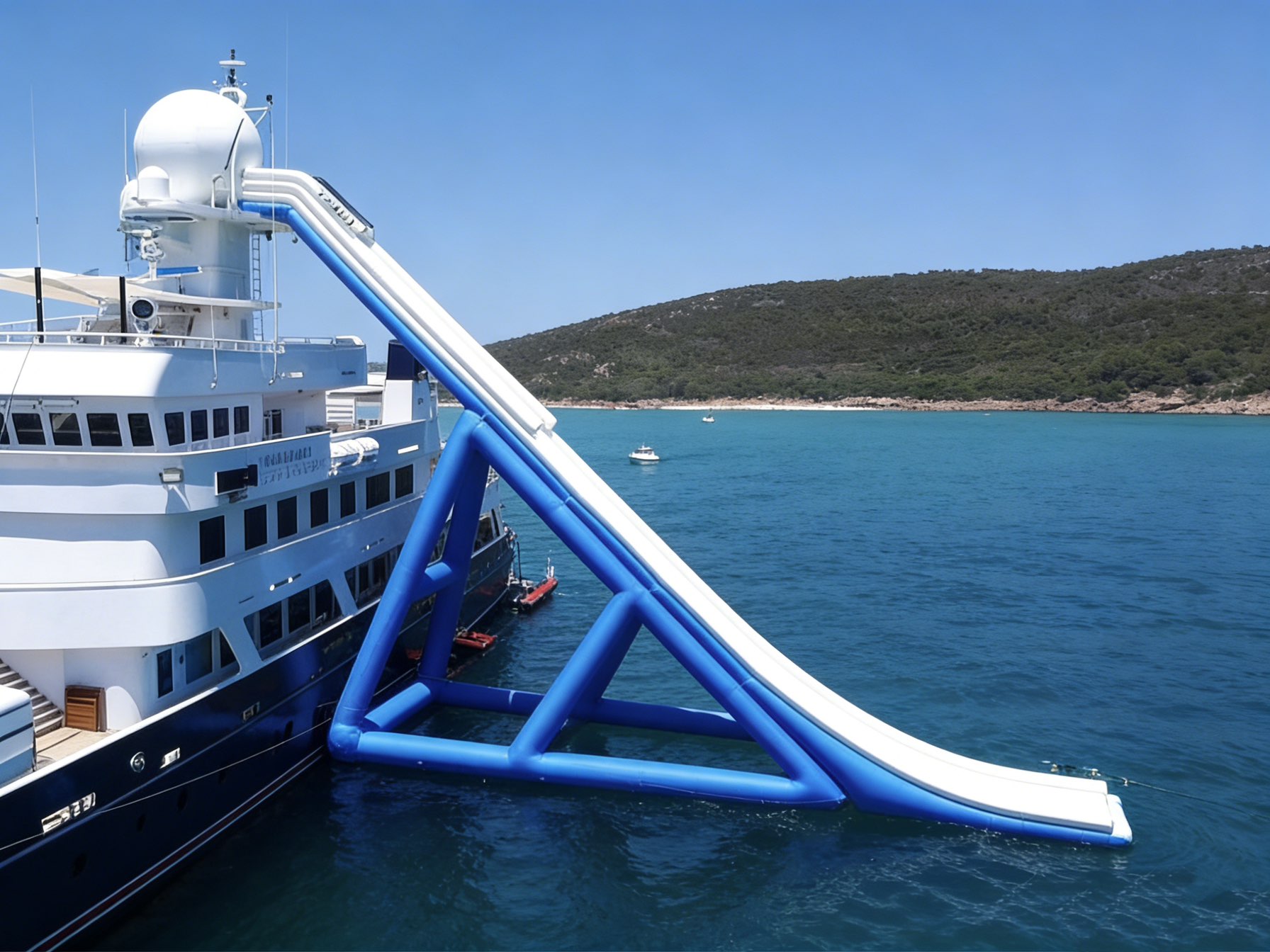 inflatable yacht slide
