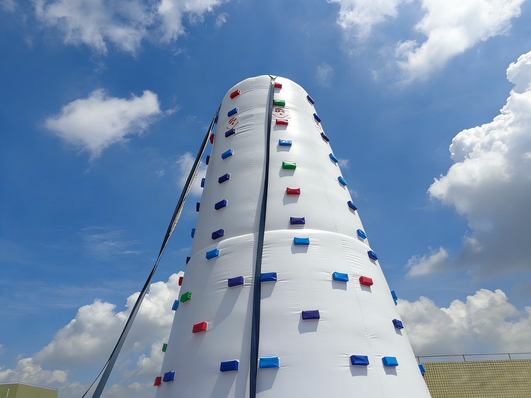 Inflatable climbing wall side view