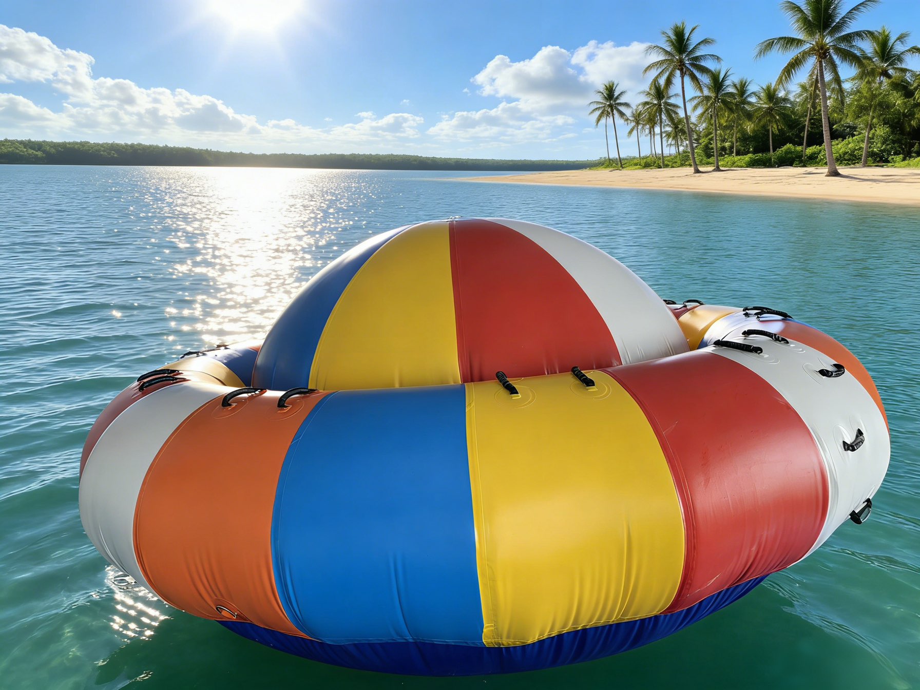 10-person inflatable water disco boat