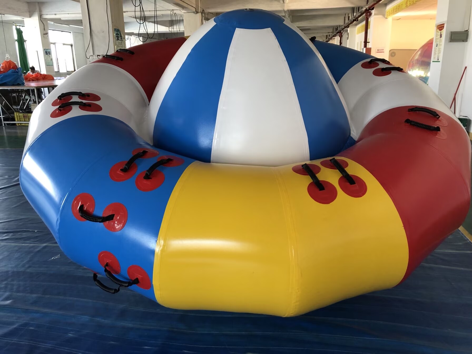 towable water party boat side view
