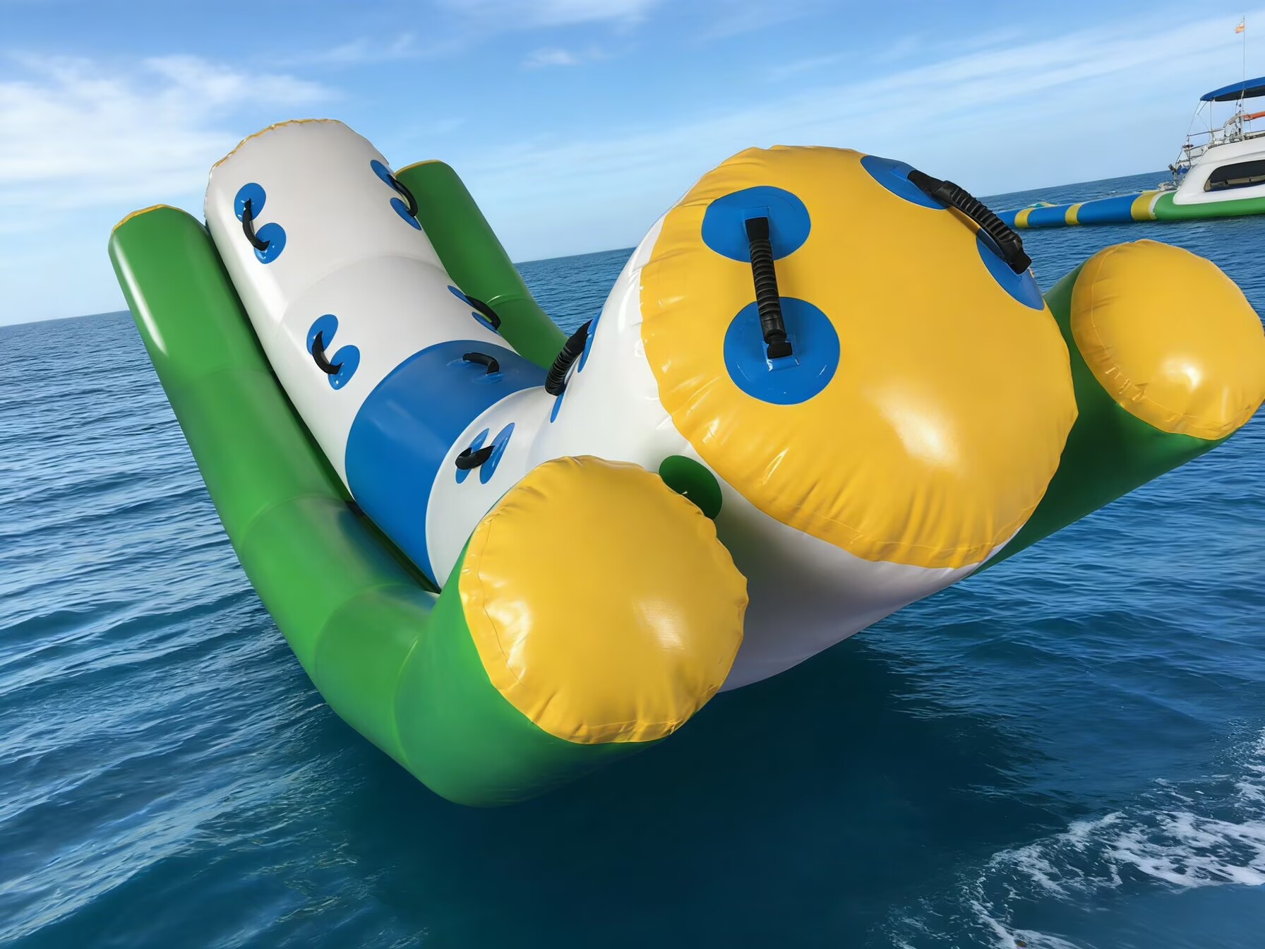 floating inflatable water seesaw for aqua parks