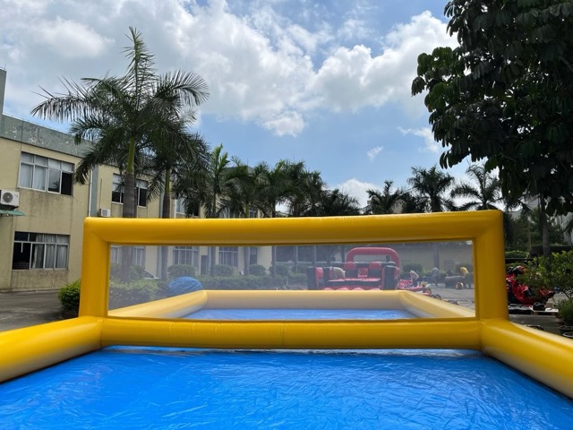 Beach volleyball inflatable setup