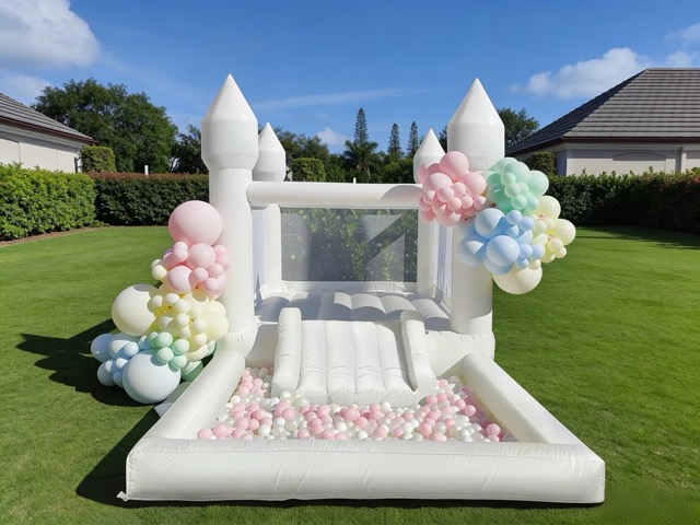 White Wedding Inflatable Kids Bouncer