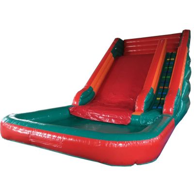 Inflatable slides with pool
