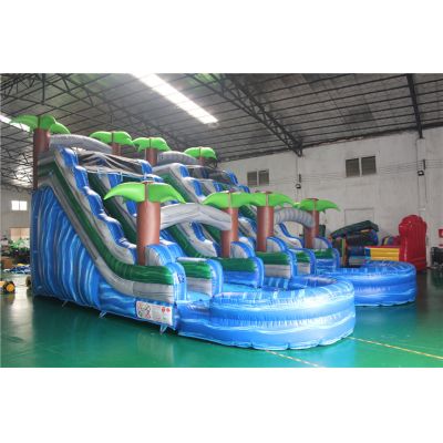18'Inflatable Tree Dry Jungle double Slide for Sale