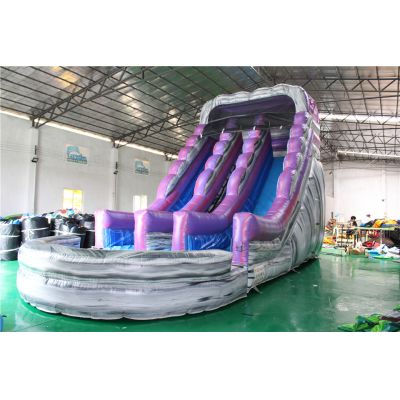 18'Inflatable Marble Purple water Slide