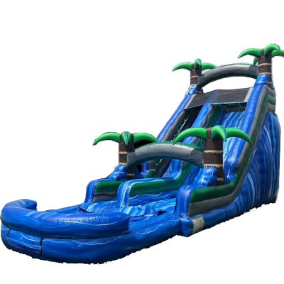 20ft Tropical amusement park kids jungle Inflatable water slide with Pool 