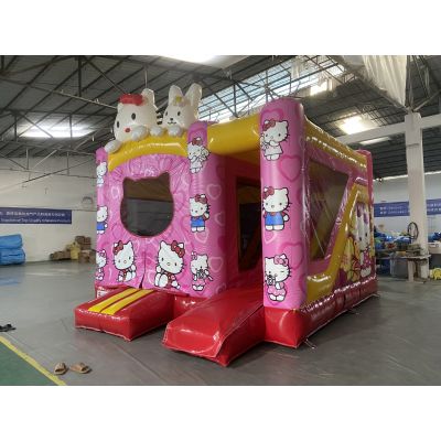 4.5X4.5X3.6M ​Hello Kitty Cartoon Inflatable Bounce Castle with Slide
