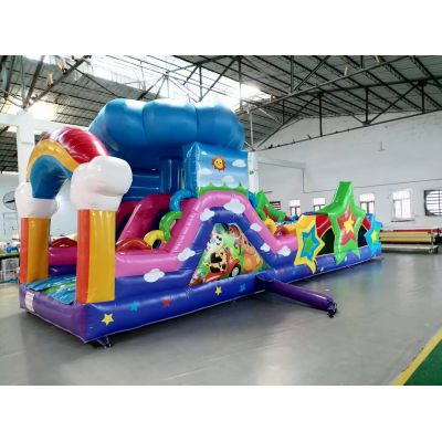 10X3X2.5M Kids Inflatable Obstacle Course - Stars & Rainbows Design​