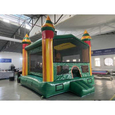 13' Green and Yellow Marble Inflatable Bouncer