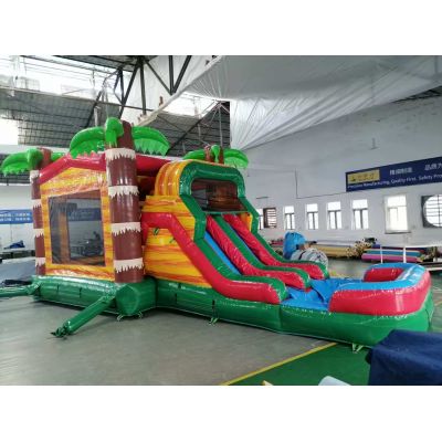 30' marble inflatable bouncy with slides and pool
