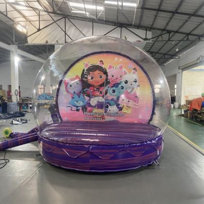 Christmas Giant Human Size Inflatable Snow Globe Photo Booth With Blowing Snow