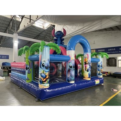 5.5X5.5X6M Inflatable Stitch Cartoon Slide Combo for Kids Party​