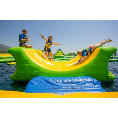 3x4x1.3m Commercial Floating Aqua Park Inflatable Rocker Slide